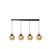 Punch 4Lt Bar Pendant- Black Metal &amp; Champagne Punched Glass image