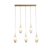 Rocky 5Lt Bar Pendant, Satin Brass Metal  &amp; Glass image