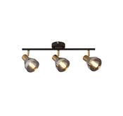 Westminster 3Lt Spot-Black, Satin Brass Metal &amp; Smoked Glass image