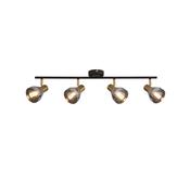 Westminster 4Lt Spot-Black, Satin Brass Metal &amp; Smoked Glass image