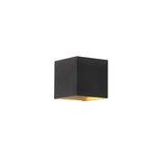 Newton Square Up&amp;Down Wall Light, G9, Black/Gold image