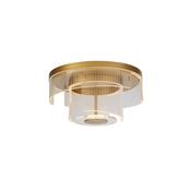 Deco LED Flush, Gold Metal and Clear Acrylic image