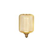 Wire Mesh Effect Drum Lamp - Gold Metal