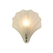 Shell 1Lt Wall Light, Satin Silver Metal &amp;Frosted Glass IP44 image