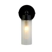 Imperial 1Lt Wall Light, Matt Black Metal &amp; Clear Ribbed Gla image
