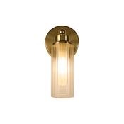 Imperial 1Lt Wall Light, Satin Brass Metal &amp; Clear Ribbed Gl image