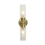 Imperial 2Lt Wall Light, Satin Brass Metal &amp; Clear Ribbed Gl image