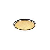 Luna LED Flush, Sand Black Metal &amp; Gold PC Diffuser image
