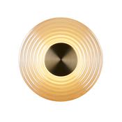 Cleo LED Wall Light, Antique Brass Metal with Amber Glass image