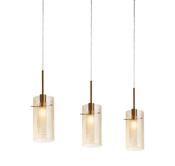 Duo III 3Lt Bar Pendant - Bronze Metal &amp; Champagne Glass image