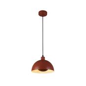 Mars 1LT Pendant, Burnt Orange Metal &amp; Cream Inner 40cm image