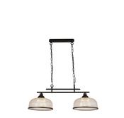 Highworth 2Lt Pendant - Black Metal &amp; Holophane Style Glass image