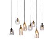 Divine 8Lt Multi-Drop Pendant - Black Metal &amp; Coloured Glass image