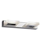 Luna 2Lt LED Wall Light - Chrome &amp; Frosted Glass image