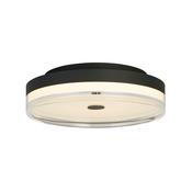 Cyprus LED Flush, Black Metal and Clear Acrylic