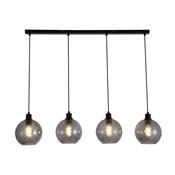 Radiance 4Lt Bar Pendant, Black Metal and Smoked Glass image