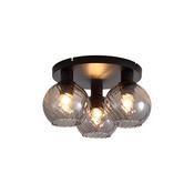 Radiance 3Lt Flush, Black Metal and Smoked Glass image