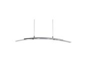 Curve 4Lt Pendant - Satin Silver Metal &amp; Frosted Glass image