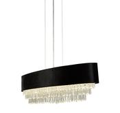 Glamour 8Lt Oval Pendant - Black Velvet &amp; Clear Crystal image