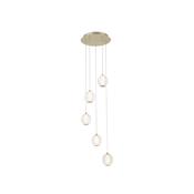 Allure 5Lt Multi-Drop Pendant - Satin Brass &amp; Clear Acrylic image