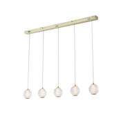 Allure 5Lt Bar Pendant - Satin Brass Metal &amp; Clear Acrylic image