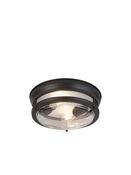 Glasgow 2Lt Flush - Black Metal &amp; Clear Glass