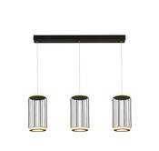 Circolo 3Lt Cage Bar Pendant - Black Metal &amp; White Silicon image