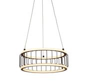 Circolo Cage Drum Pendant - Black Metal &amp; White Silicon image