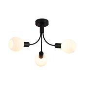 Nova 3Lt Ceiling Lamp, Black Metal with Frosted Glass Shade image