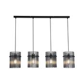 Swizzle 4Lt Bar Pendant, Matt Black Metal with Smoked Rods image