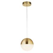 Marbles LED Pendant - Satin Brass Metal &amp; Crushed Ice Shade image