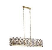 Iris 6Lt 100cm Long Bar Pendant - Black Metal, Crystal&amp;Brass image