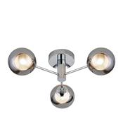 Oscar 3Lt Flush - Chrome Metal &amp; Smoked Glass image