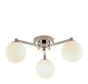 Tiberius 3Lt Flush - Chrome Metal &amp; White Frosted Glass image