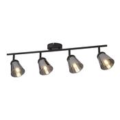 Mega 4Lt Bar Spotlight - Black Metal &amp; Smoked Glass image
