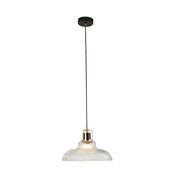 Glossop Pendant - Glass, Black &amp; Brass Metal image