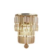 Empire 2LT Wall Light, Satin Brass Metal &amp; Champagne Crystal image