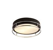 Phoenix 2Lt Flush - Black, Chrome Metal &amp; Frosted Glass image