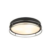 Phoenix 3Lt Flush -Black, Chrome Metal &amp; Frosted Glass Diffu image