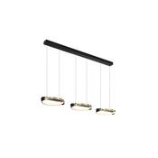 Aerial 3Lt LED Bar Pendant, Gold and Black Metal image