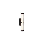 Clamp Wall Light - Black Metal, Ribbed Clear &amp; Opal Diffuser image