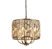 Bijou 5Lt Pendant - Antique Brass Metal &amp; Champagne Glass image