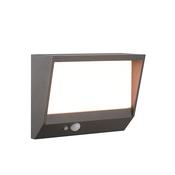Solar Outdoor Wall Light - Black Metal &amp; White Polycarbonate image