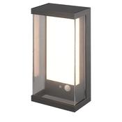 Solar Outdoor Wall Light - Black Metal &amp; White Polycarbonate image