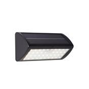 Solar Outdoor Wall Light - Black Metal &amp; White Polycarbonate image