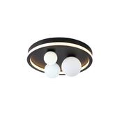 Trident 3Lt LED Flush, Black Metal and Opal Glass Balls image
