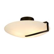 Sundial Flush - Black Metal &amp; Frosted Glass