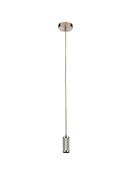 Suspension Cable - Satin Silver Metal &amp; Grey Braided Cable