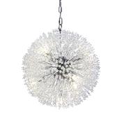 Sunburst 7Lt Pendant - Chrome Metal &amp; Glass Beads image