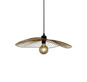 Wave Pendant Convertible to Flush - Black &amp; Gold Metal